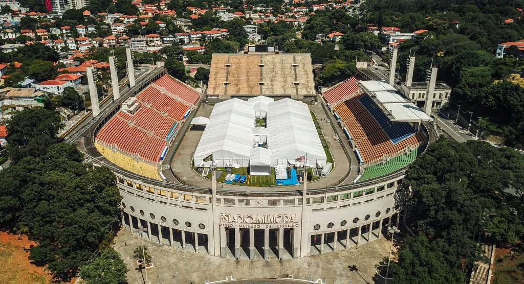 Estádio do Pacaembu durante quarentena de coronavírus de São Paulo