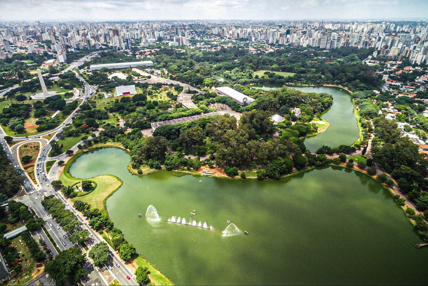 Vista aérea do Parque do Ibirapuera, em São Paulo