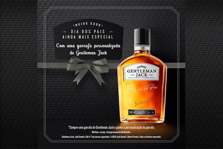 Jack Daniel's: garrafa Gentleman Jack grafada é opção de presente