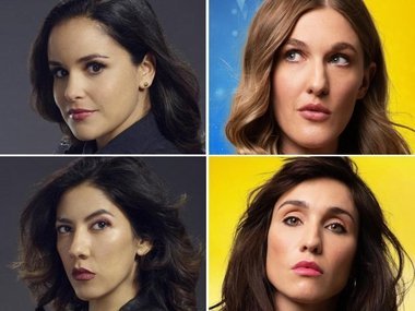 Atrizes das duas versões da série Brooklyn Nine-Nine