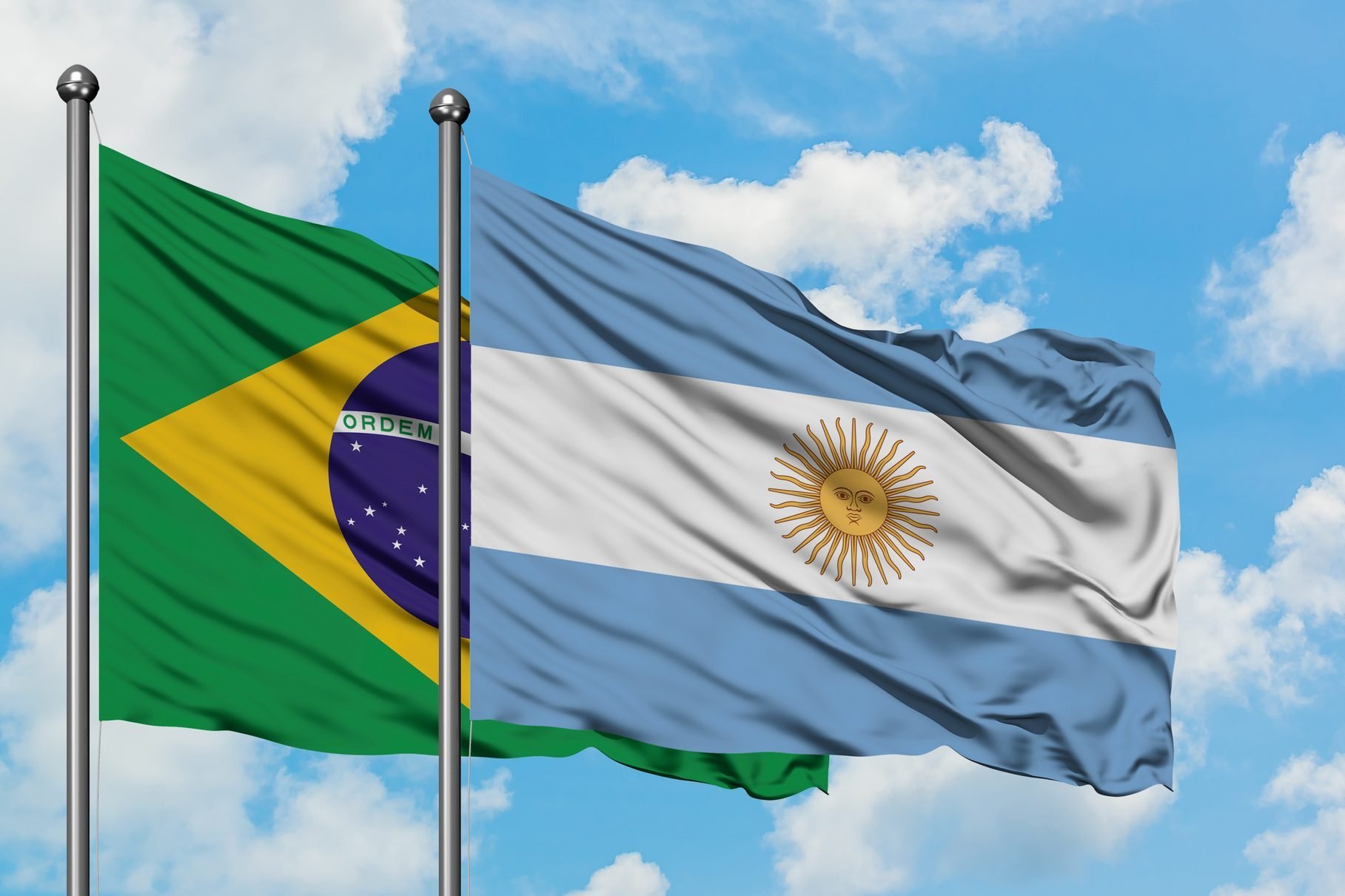 Banderas de Brasil y Argentina