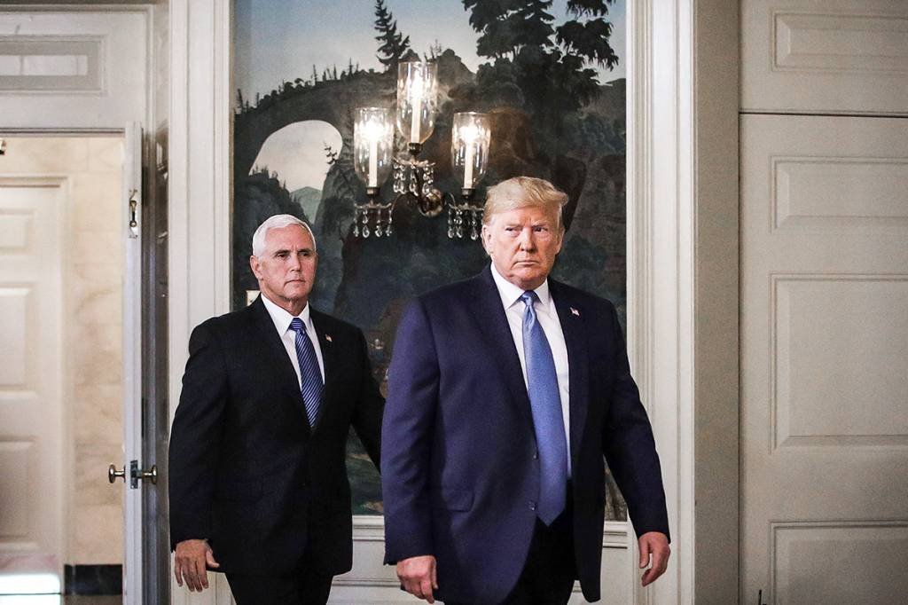 Presidente dos Estados Unidos, Donald Trump, e seu vice-presidente, Mike Pence