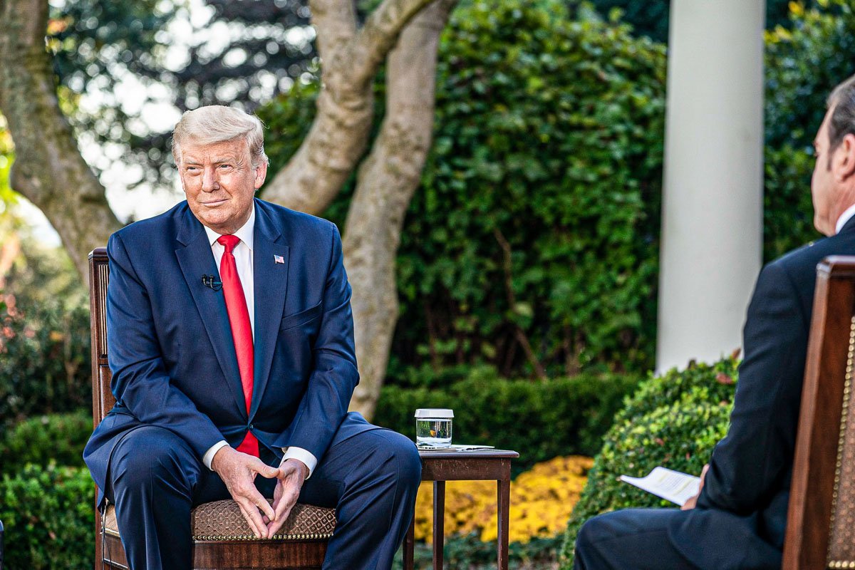 President Donald J. Trump participates in a Sinclair Broadcast Group town hall event Tuesday, Oct. 20, 2020, in the Rose Garden of the White House. (Official White House Photo by Joyce N. Boghosian)