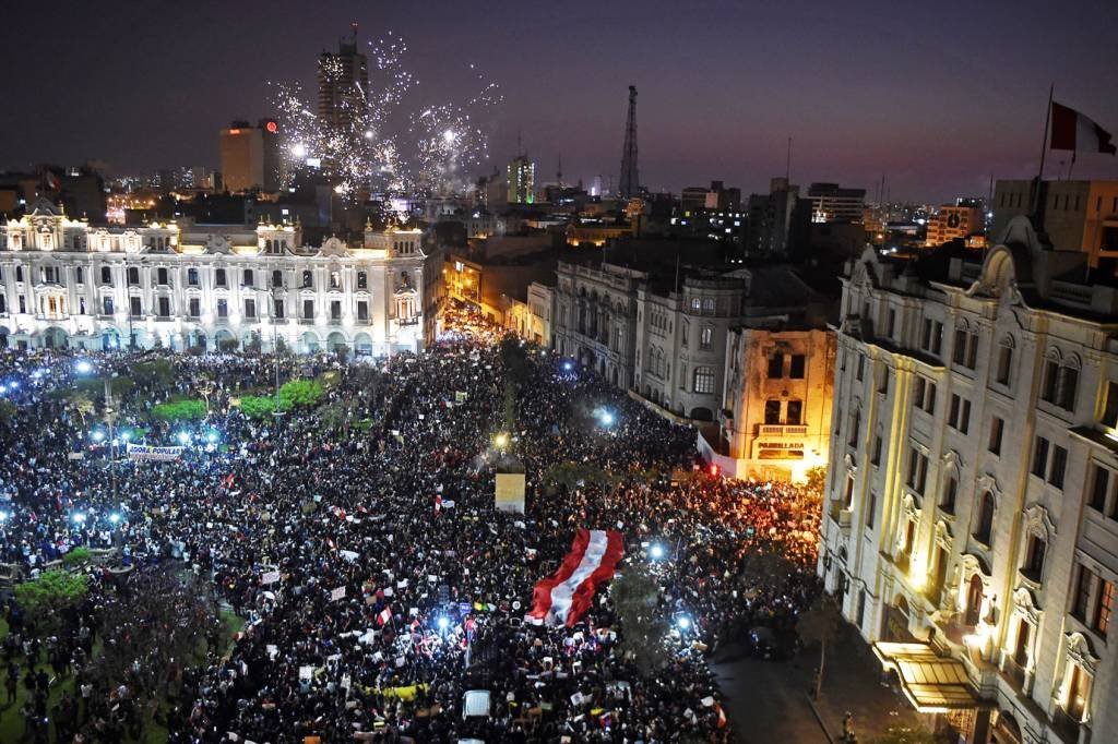 Os protestos têm acontecido desde o dia 9 deste mês, quando o então presidente, Martín Vizcarra, sofreu impeachment por parte do congresso peruano.
