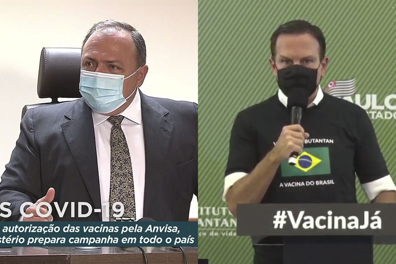Coletivas Pazuello e João Dória sobre as Vacinas - 17/01/2021