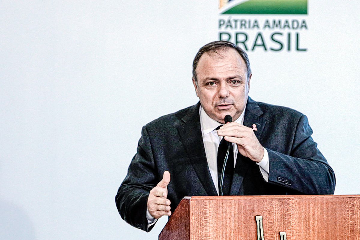 O ministro da Saúde, Eduardo Pazuello, participa do lançamento do Programa Genomas Brasil no Palácio do Planalto