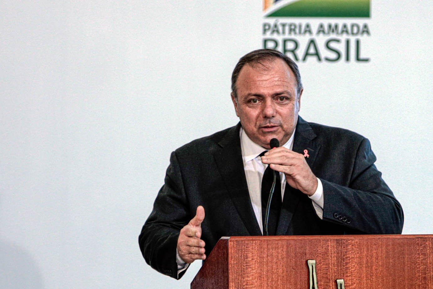 O ministro da Saúde, Eduardo Pazuello, participa do lançamento do Programa Genomas Brasil no Palácio do Planalto