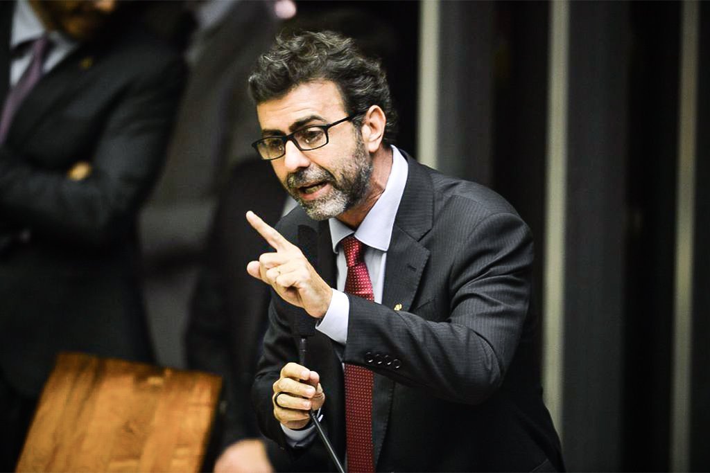 Deputado Federal Marcelo Freixo durante sessão de votação para presidente da Câmara dos Deputados.