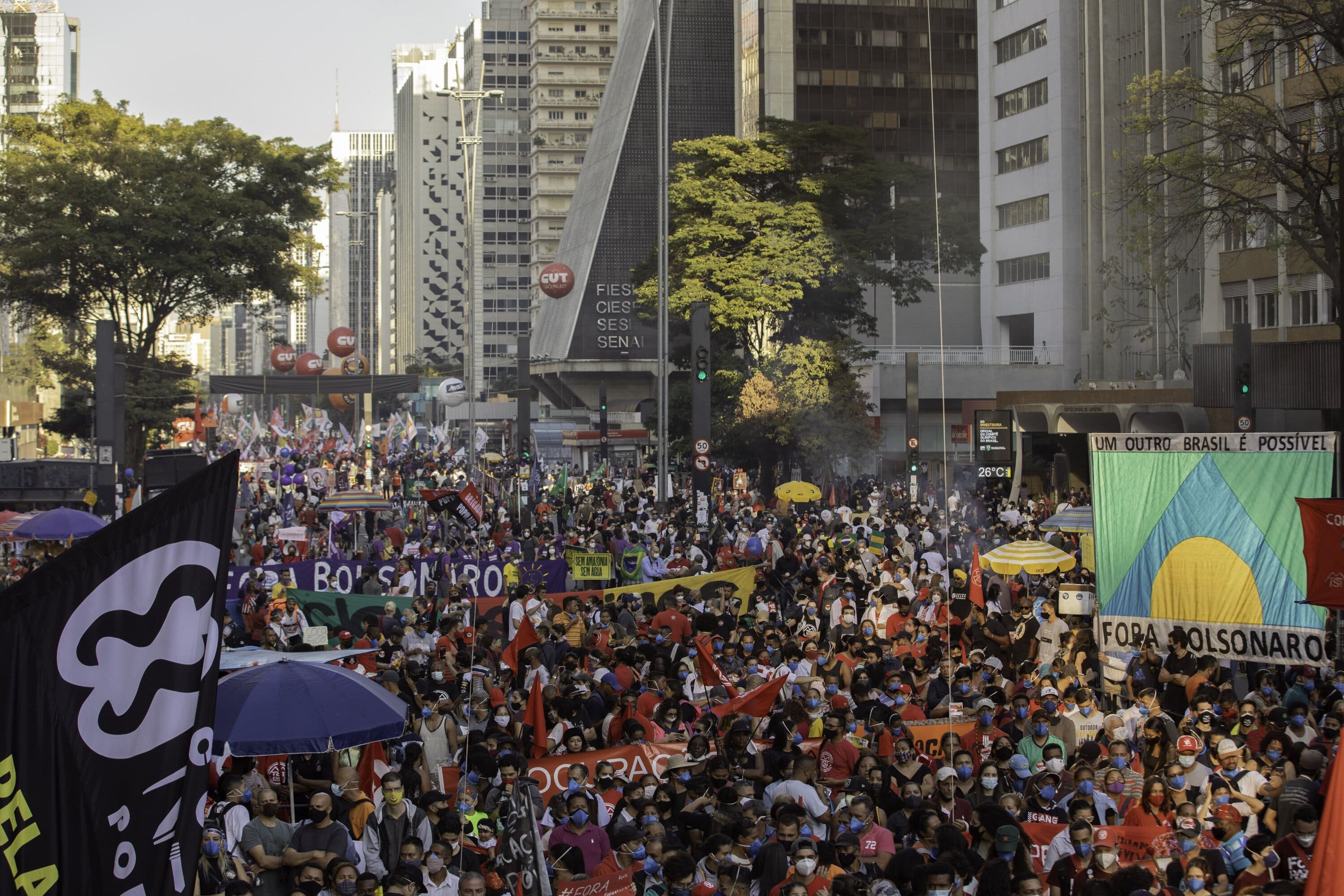 Milhares de manifestantes tomaram as quadras da avenida Paulista neste sábado, 24 de julho, para protestar contra o presidente Jair Bolsonaro